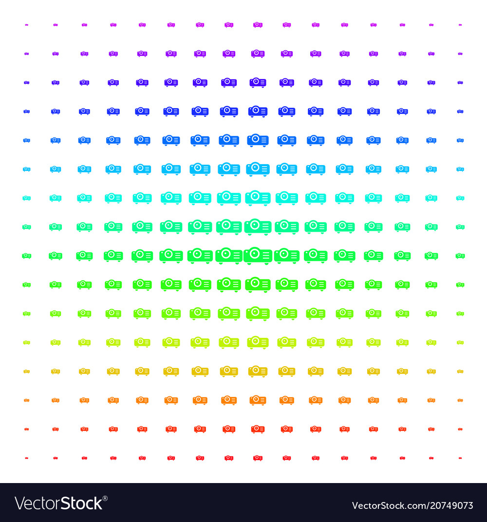 Projector shape halftone spectrum pattern vector image Projector shape halftone spectrum pattern