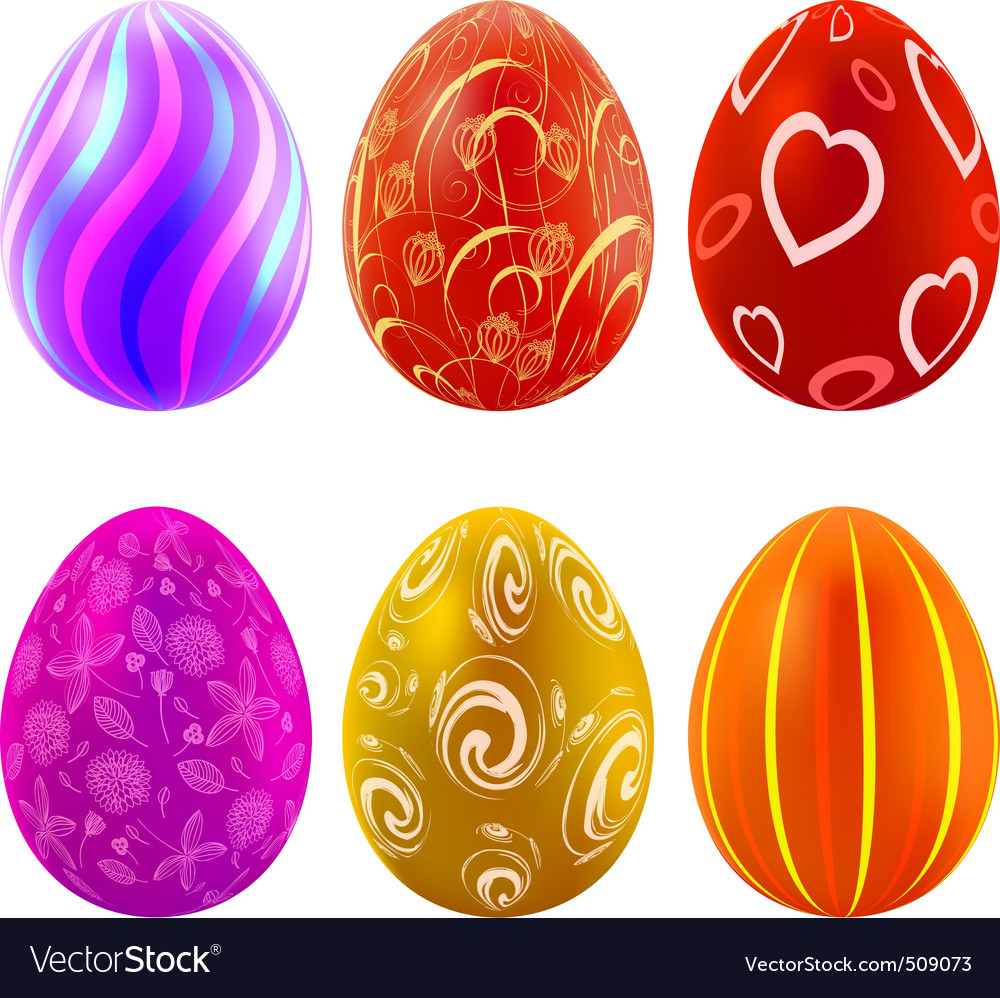 Set Of Colorful Easter Eggs Royalty Free Vector Image Set Of Colorful Easter Eggs Vector Image