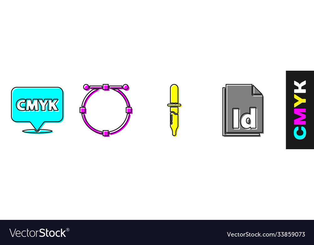 Set speech bubble with text cmyk circle vector image Set speech bubble with text cmyk circle