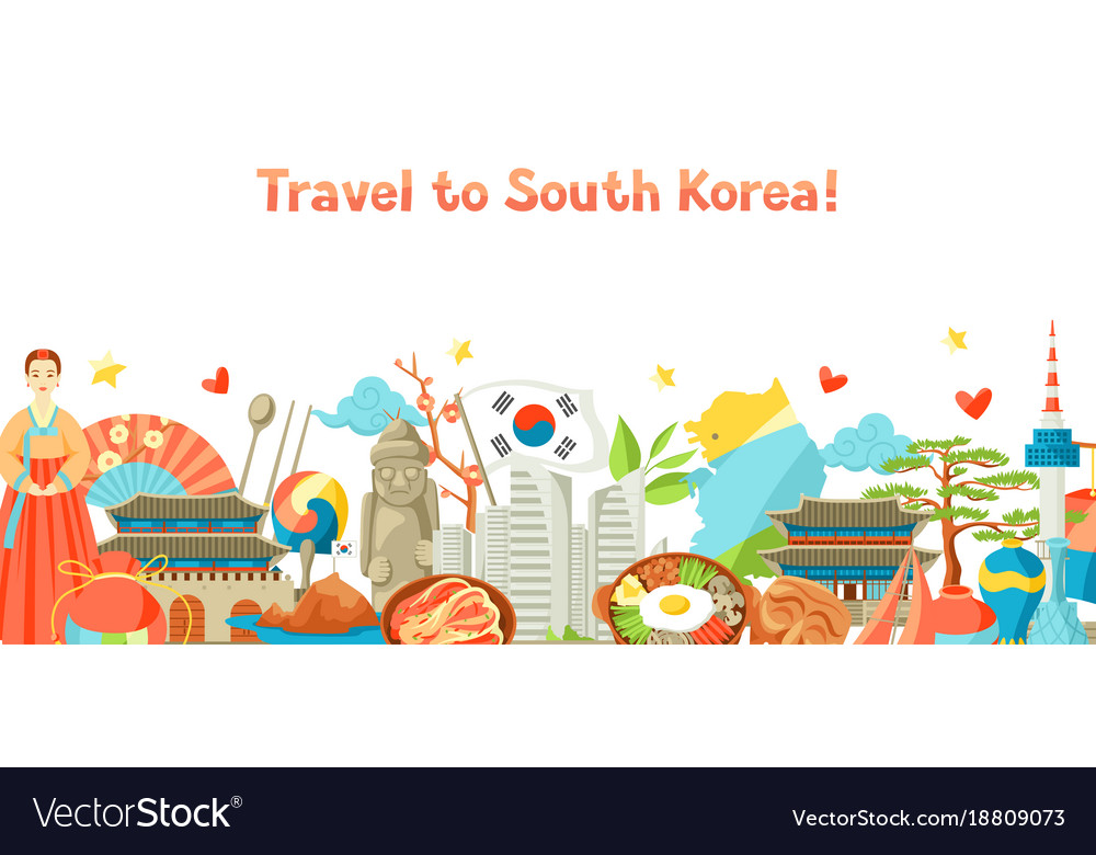 South korea banner design korean traditional Vector Image