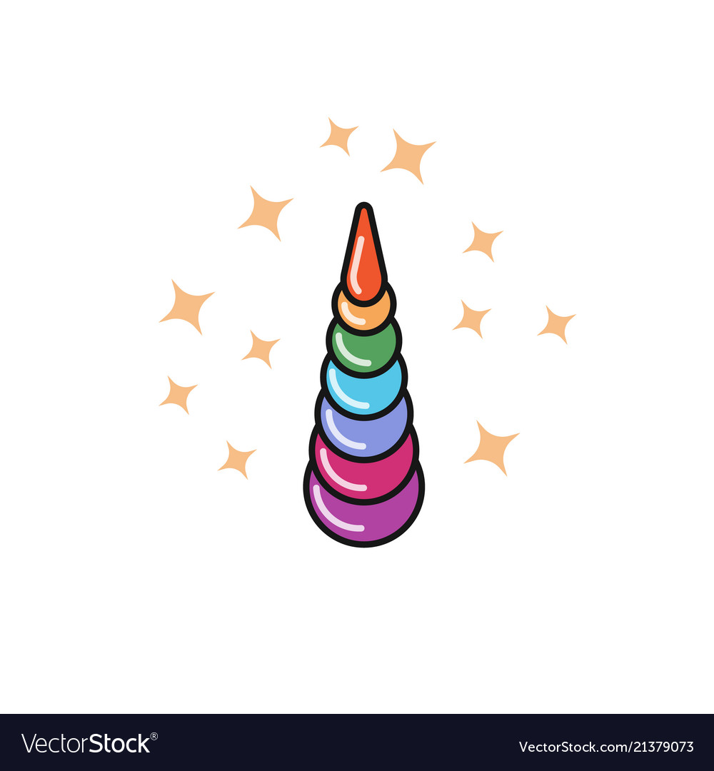 Rainbow Unicorn Horn Color Vector Color Stock Vector (Royalty Free)  1537471874