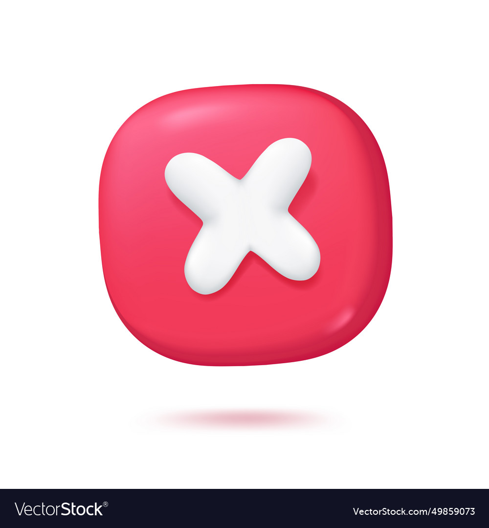 Wrong sign on red button authentication of rights Vector Image Wrong sign on red button authentication of rights