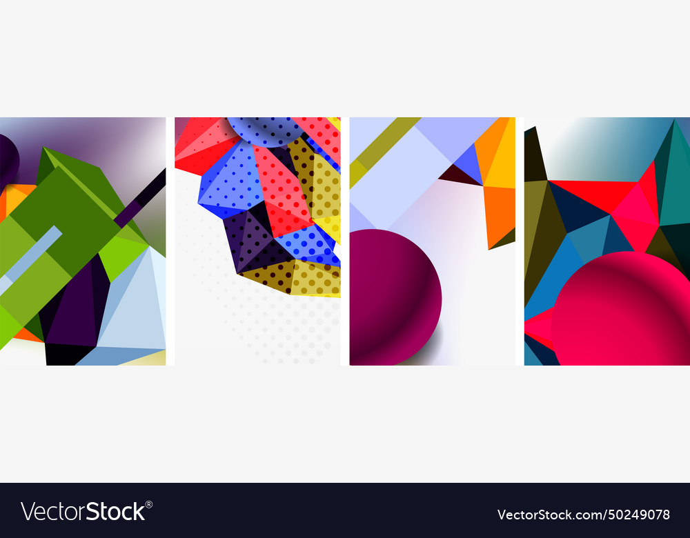 3d sphere and low poly triangle design