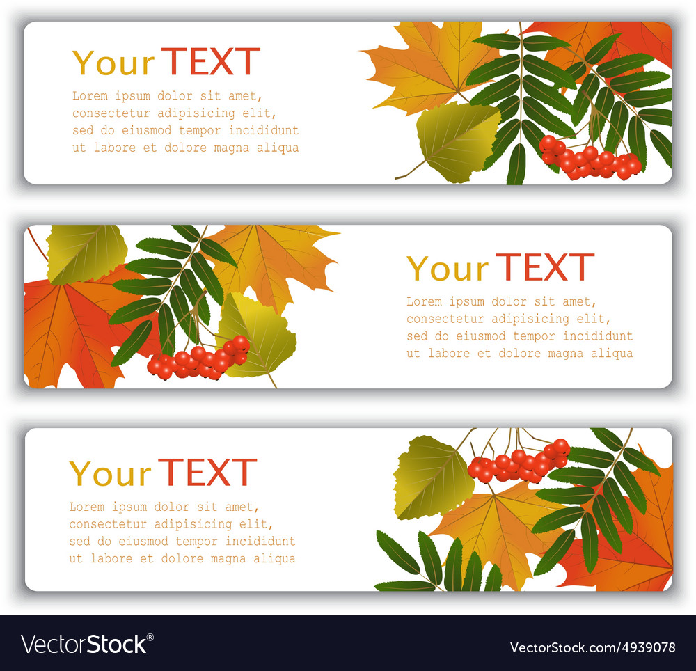 Advertising banners with autumn leaves