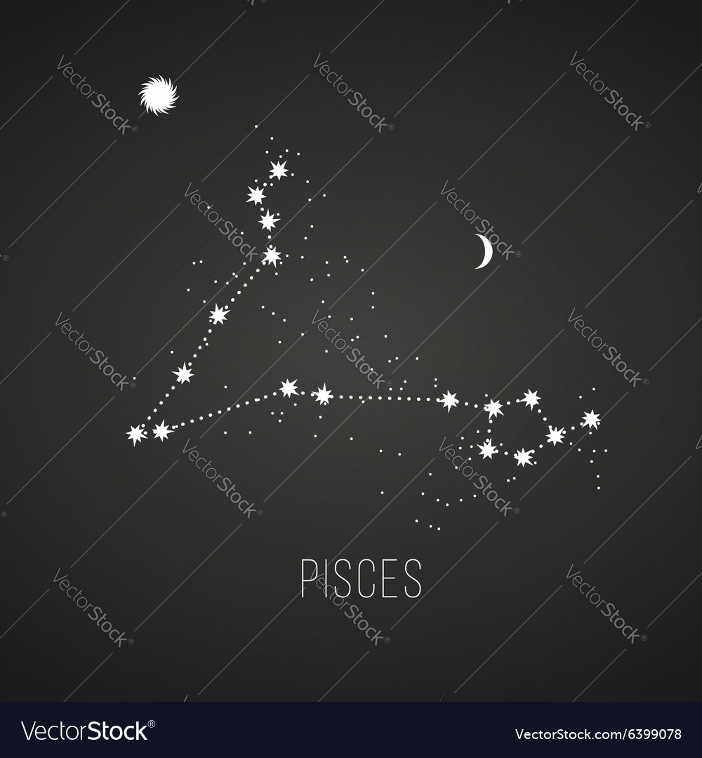 Astrology sign pisces on chalkboard background Vector Image