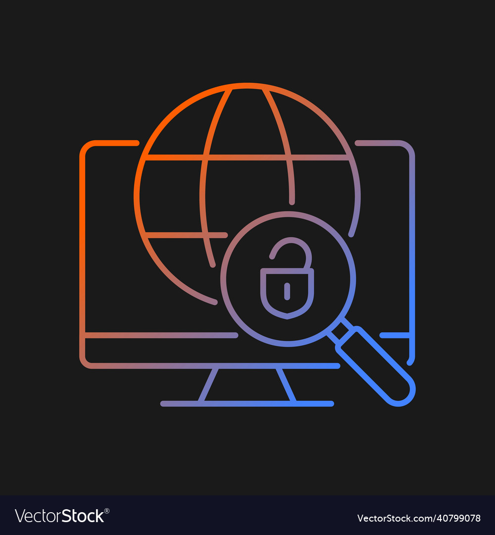 Dns tunneling detecting gradient icon for dark vector image Dns tunneling detecting gradient icon for dark