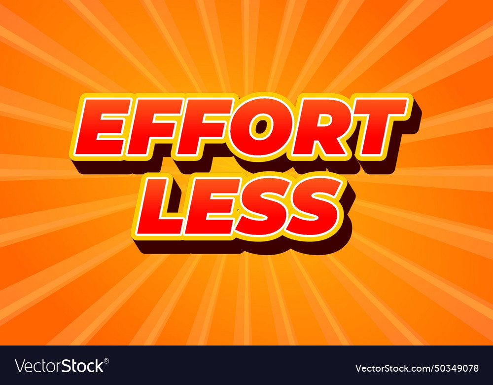 Effortless text effect in 3d look with eye vector image Effortless text effect in 3d look with eye