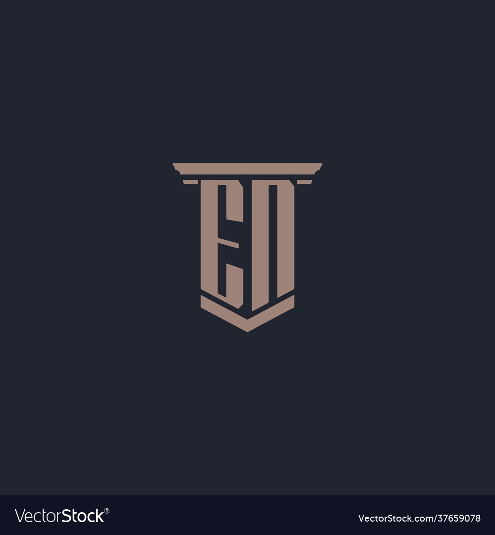 En initial monogram logo with pillar style design