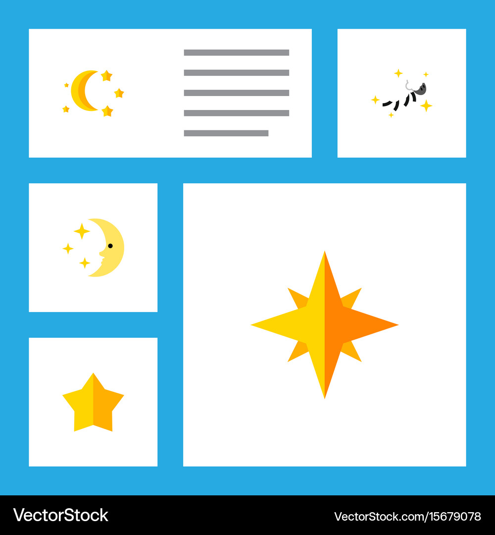 Flat icon bedtime set of starlet bedtime Vector Image