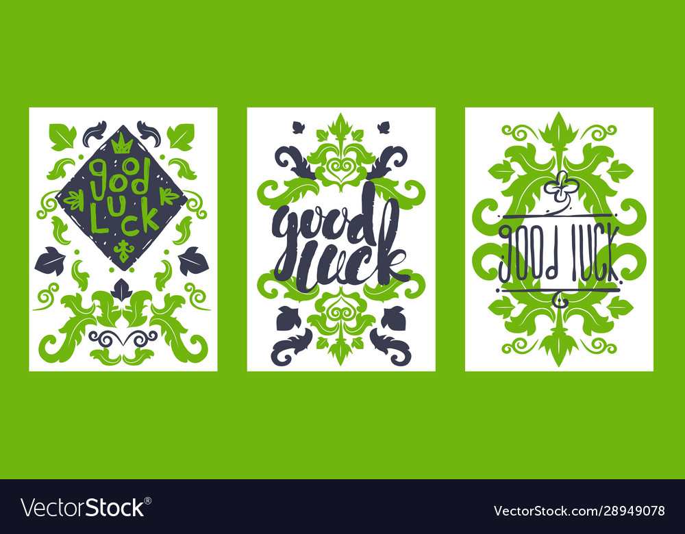 Good luck set typographic banners