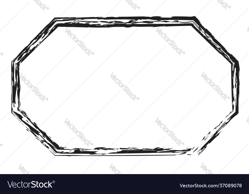 Grungy rectangular frame border plaque outline vector image Grungy rectangular frame border plaque outline