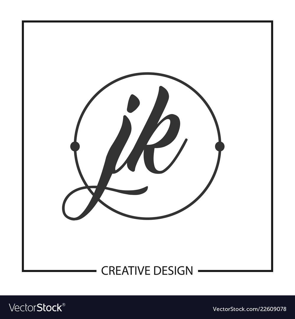 Initial jk letter logo template design vector image Initial jk letter logo template design