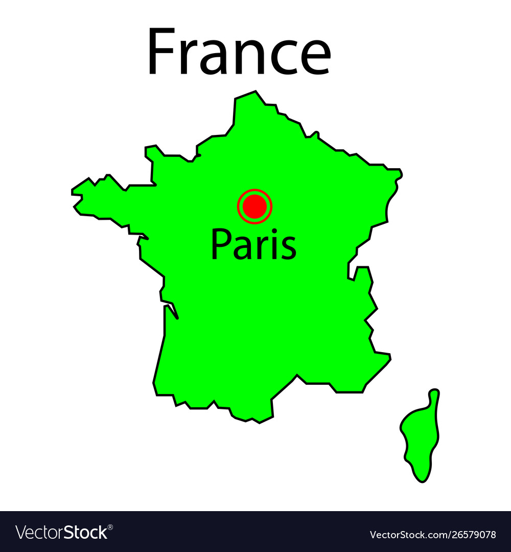 Where Is Paris On The Map Map France And Corsica Green Sign Paris City Vector Image