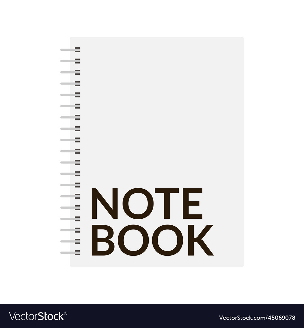 Notebook flat clean icon design element vector image Notebook flat clean icon design element