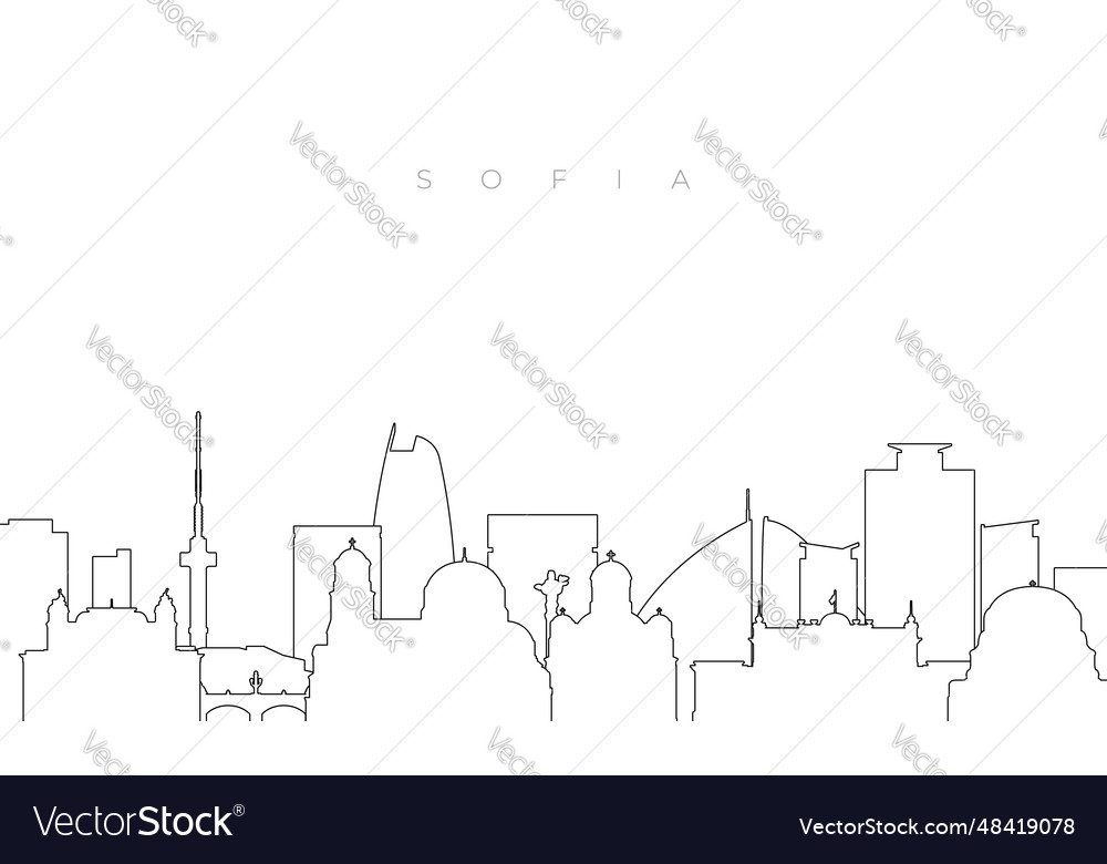 Outline sofia skyline trendy template