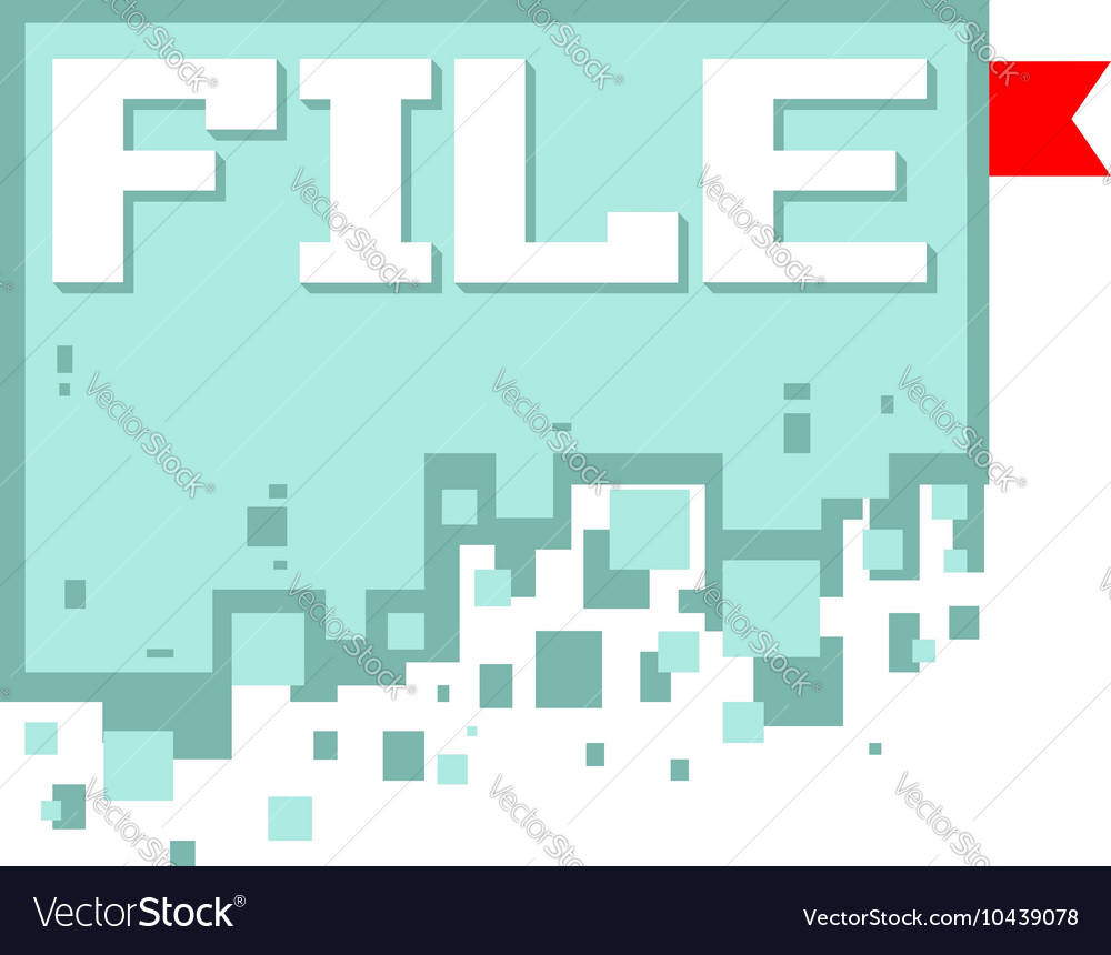 Pixel art file icon with red