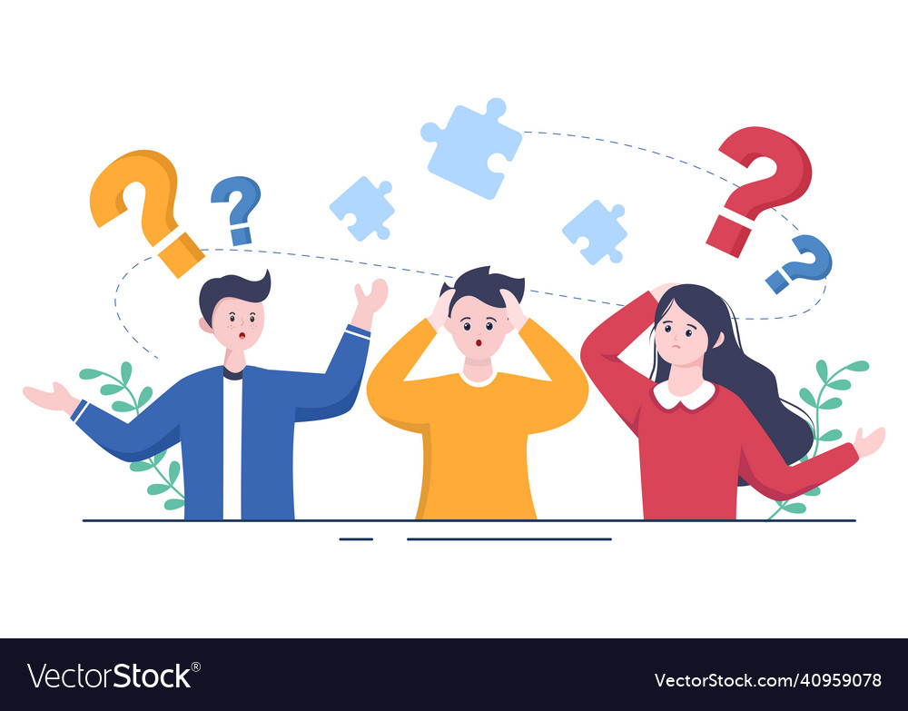Problem and solution in business solving to look vector image Problem and solution in business solving to look