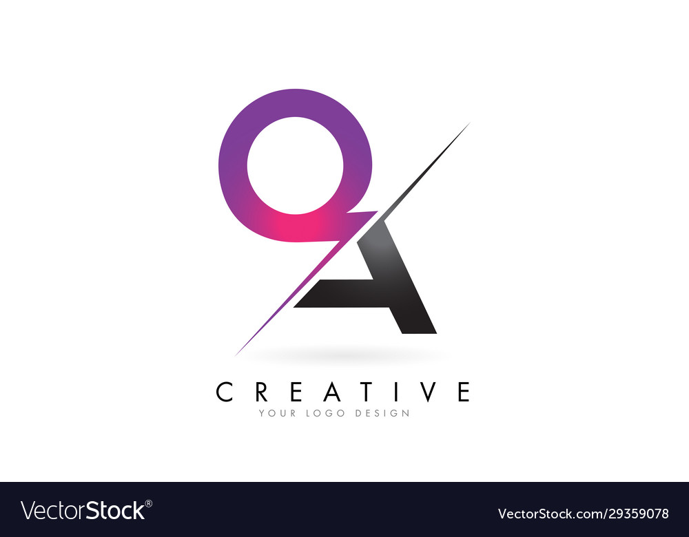 Qa q a letter logo with color block design