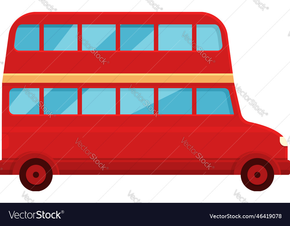 Red london bus icon cartoon city tour Royalty Free Vector