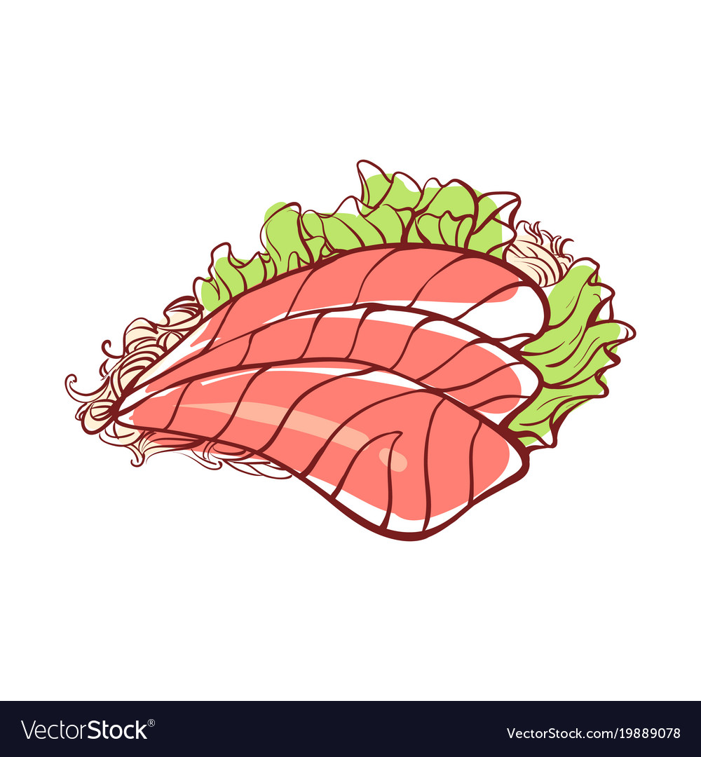 Salmon fillet isolated icon