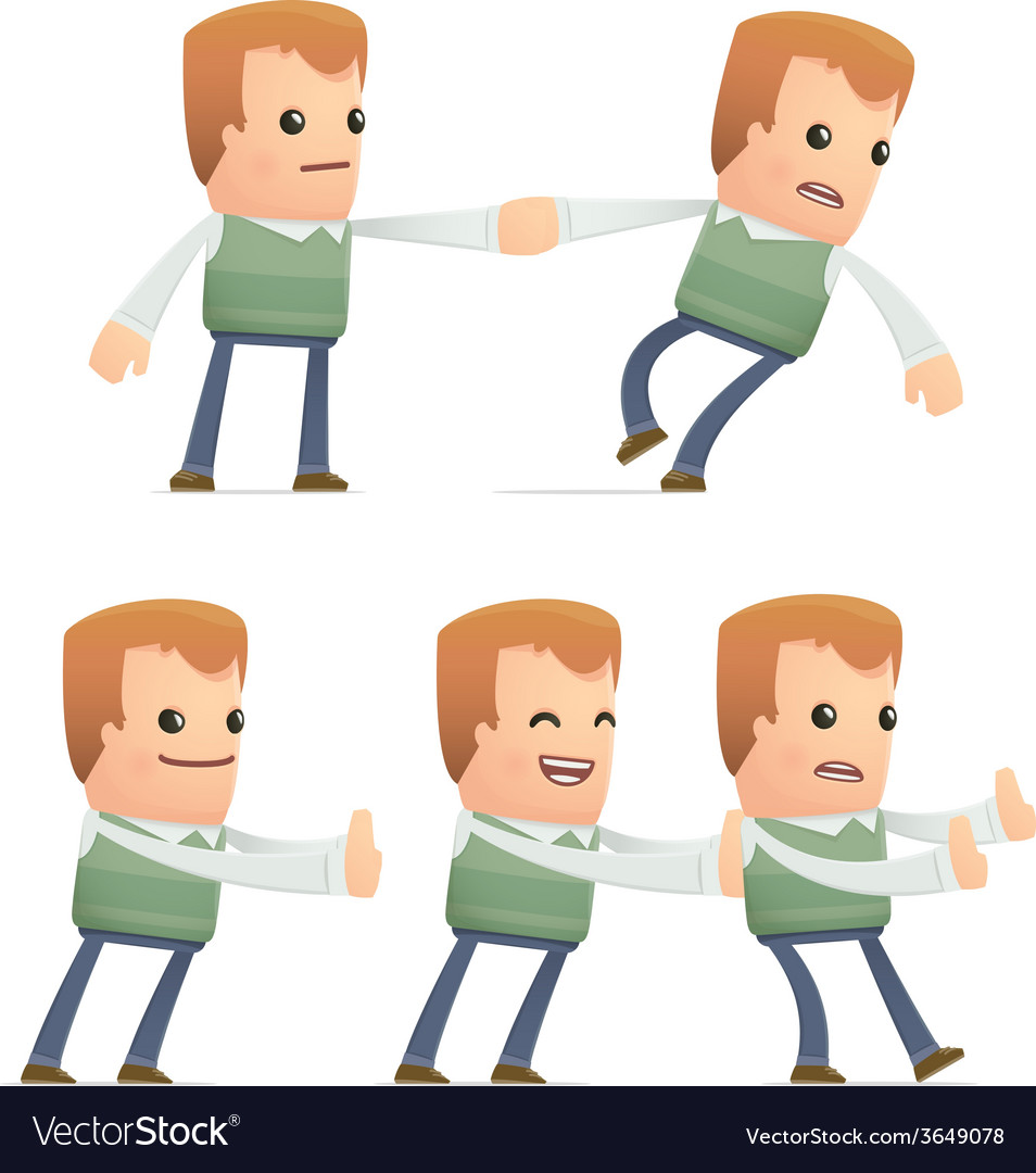 Set of neighbor character in different poses