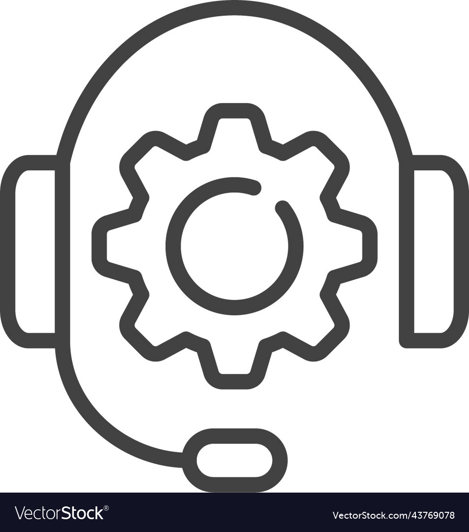 Support thin line icon outline editable