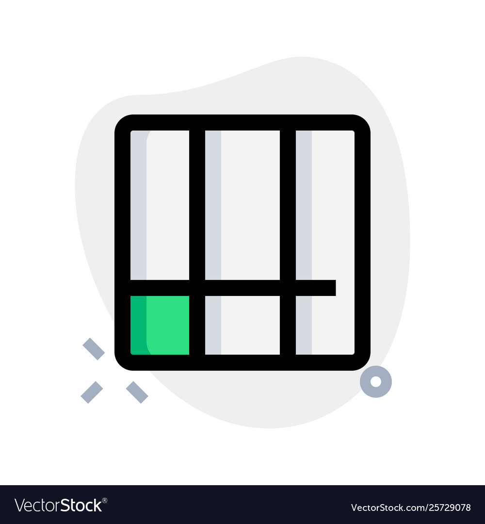 Top column grid with bottom split section