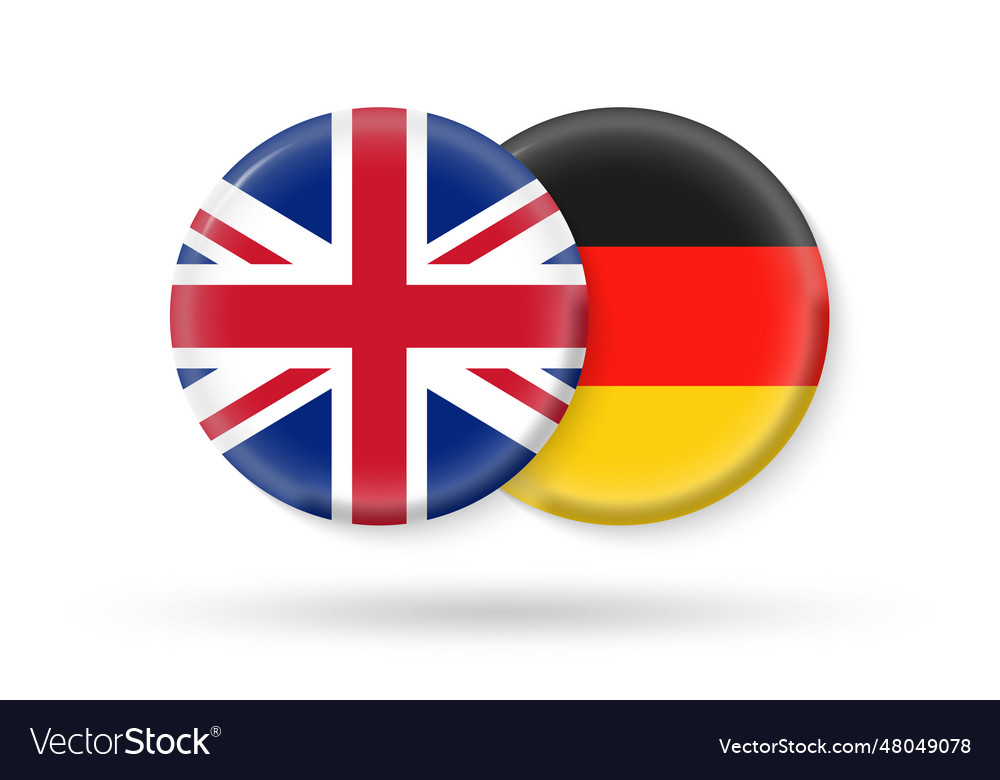 Uk and germany circle flags 3d icon