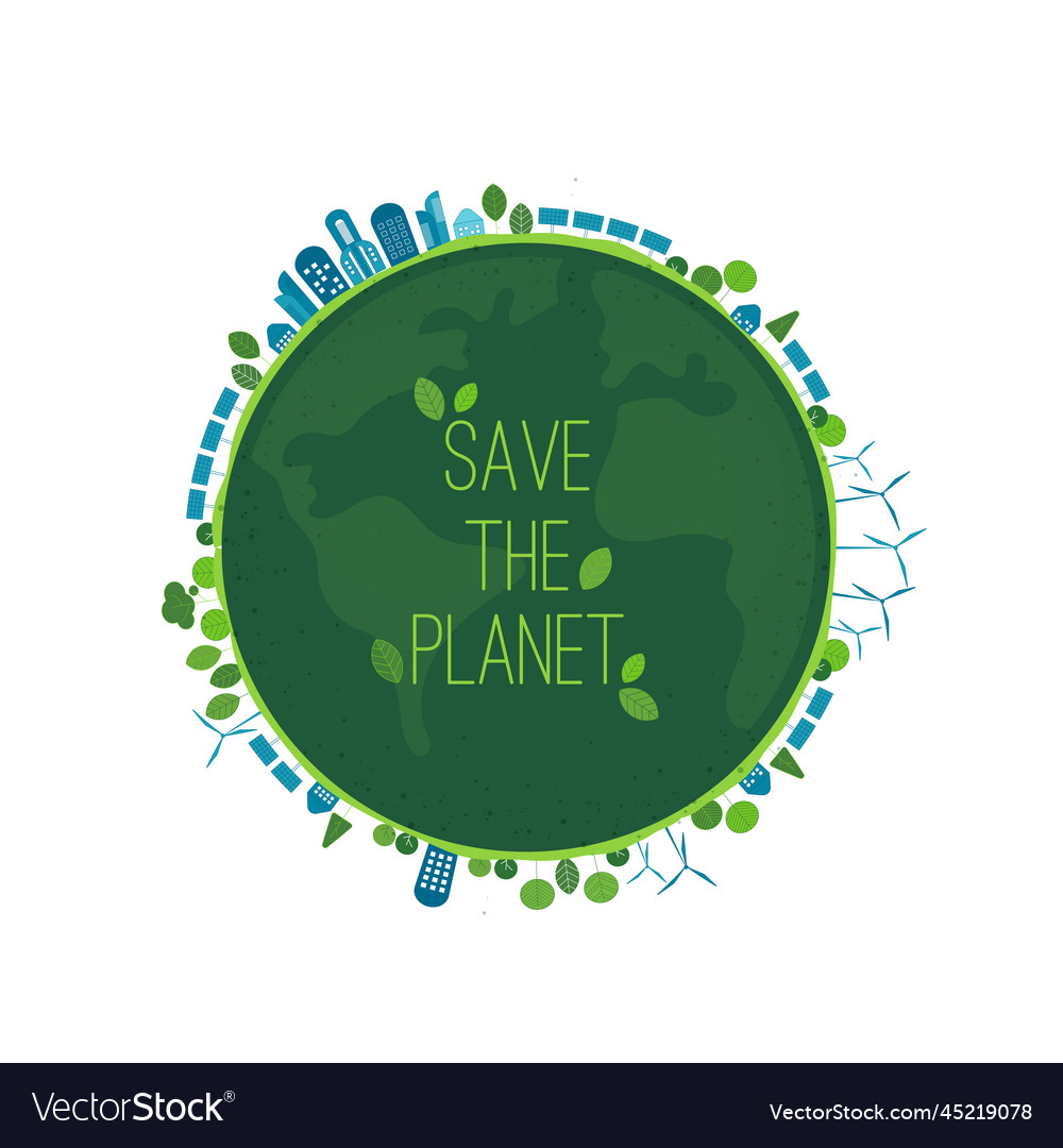 With the globe and world map for saving vector image With the globe and world map for saving