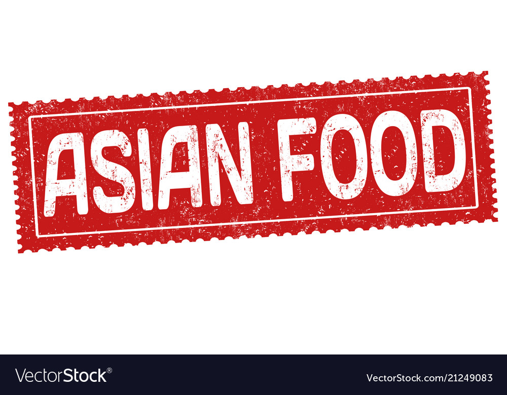 Asian food grunge rubber stamp Royalty Free Vector Image