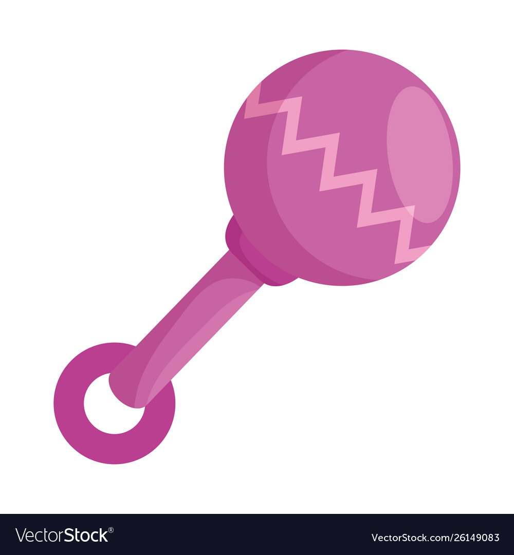 Baby maraca pacifier isolated icon Royalty Free Vector Image