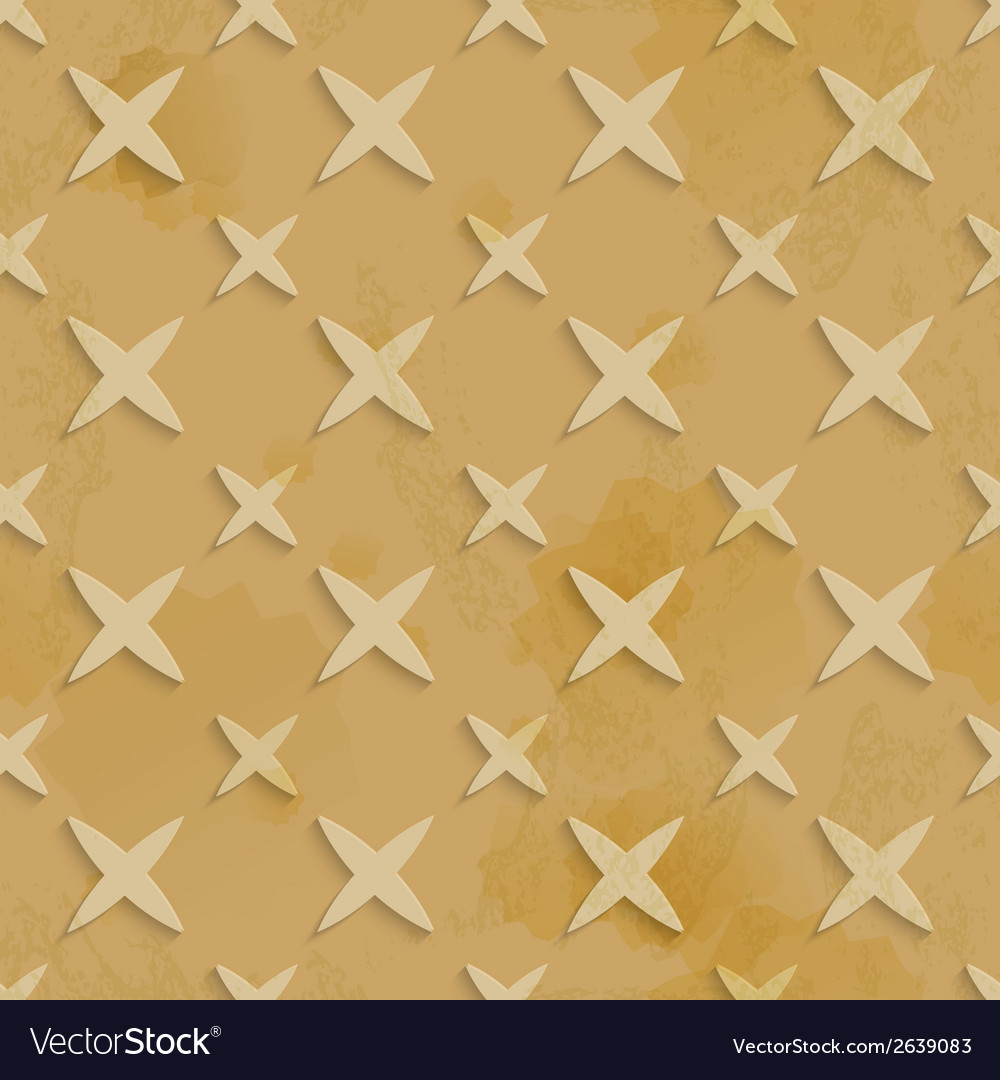 Brown recycling paper stars seamless pattern