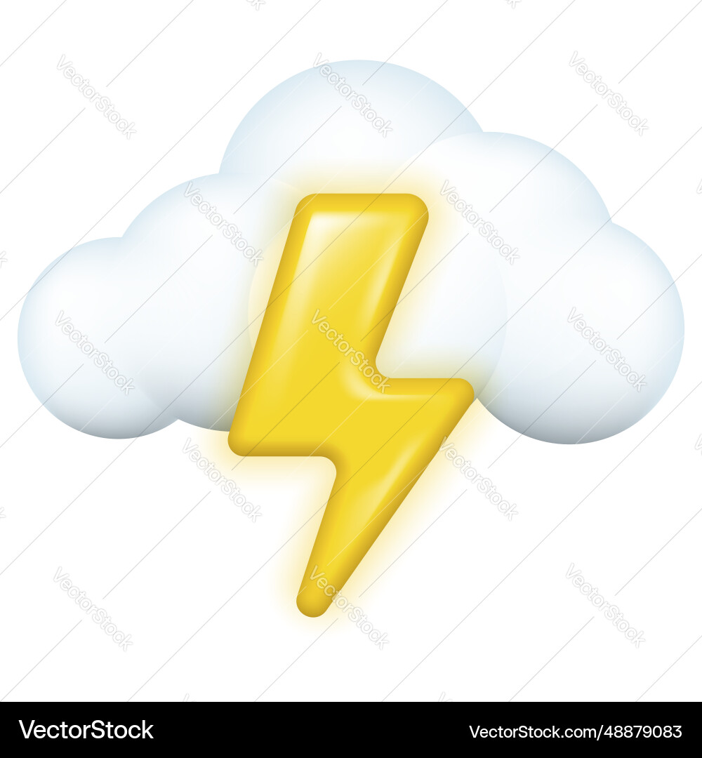 Cloud with lightning thunder thunderstorm cloud Vector Image