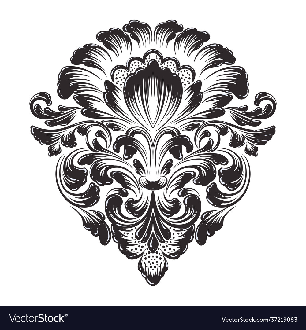 Damask central element isolated Vector Image Damask central element isolated