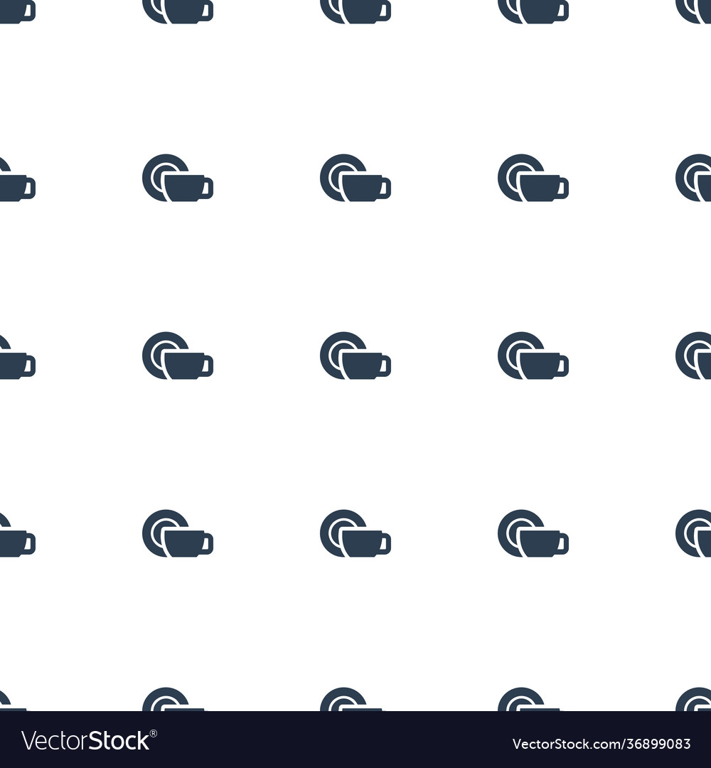 Dish icon pattern seamless white background