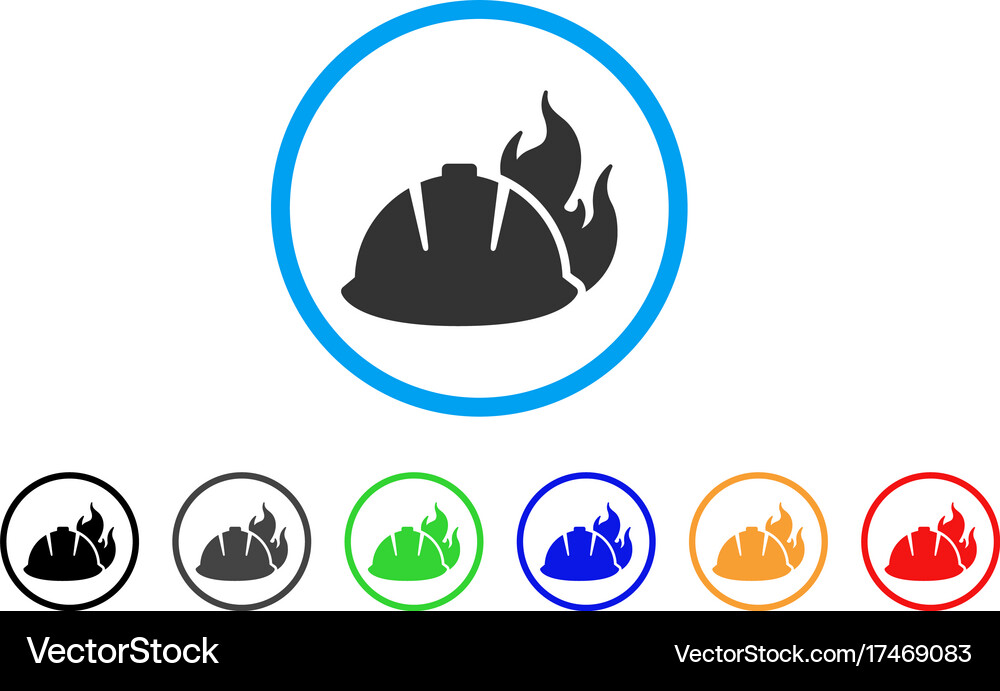 Fire helmet rounded icon Royalty Free Vector Image