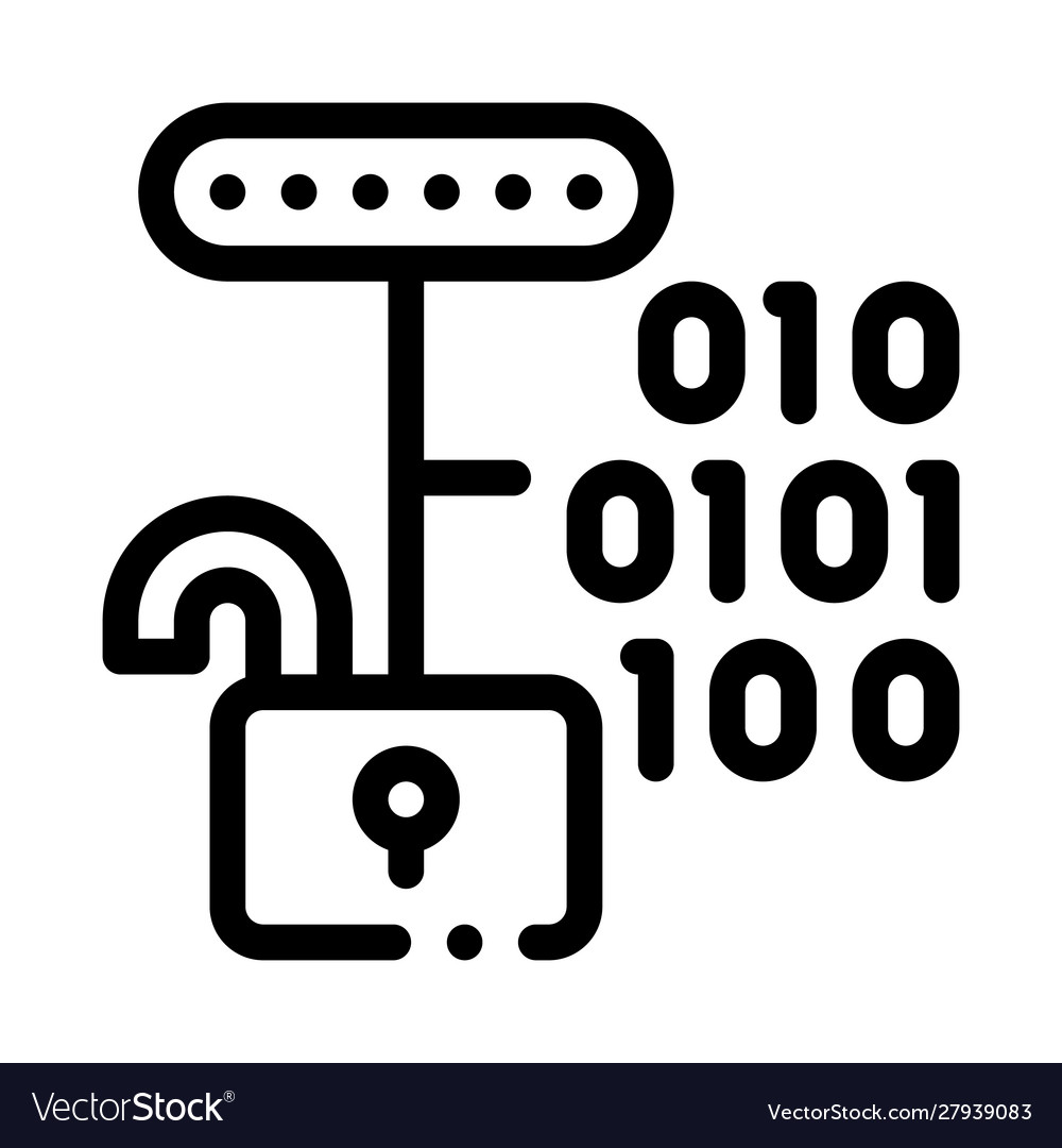 Hacken binären Code-Symbol Umriss