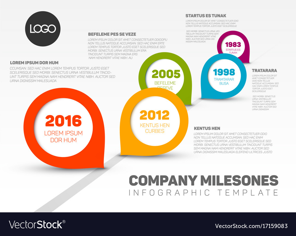 Infographic timeline template with pointers