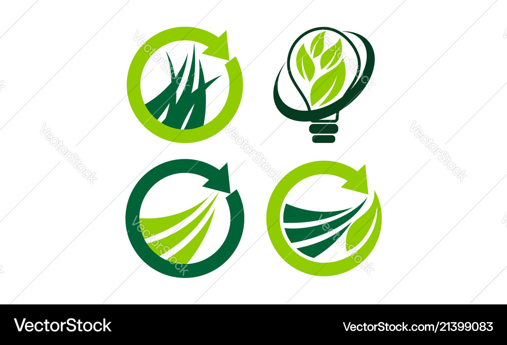 Leaf template set Royalty Free Vector Image - VectorStock