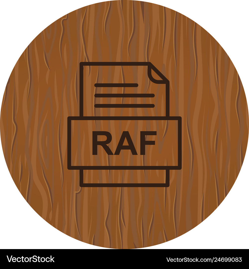 Raf file document icon Royalty Free Vector Image