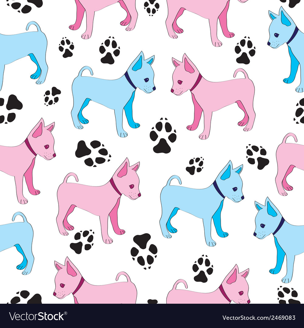 Russian toy terrier seamless pattern with dogs Vector Image