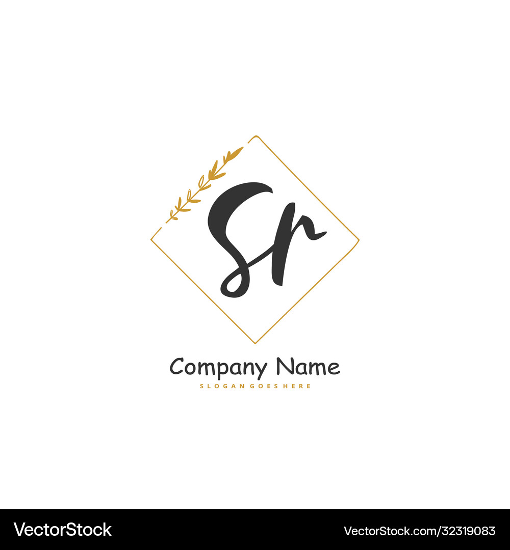 S r sr initial handwriting and signature logo Vector Image