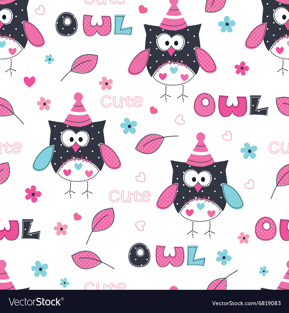 Seamless pattern with owl