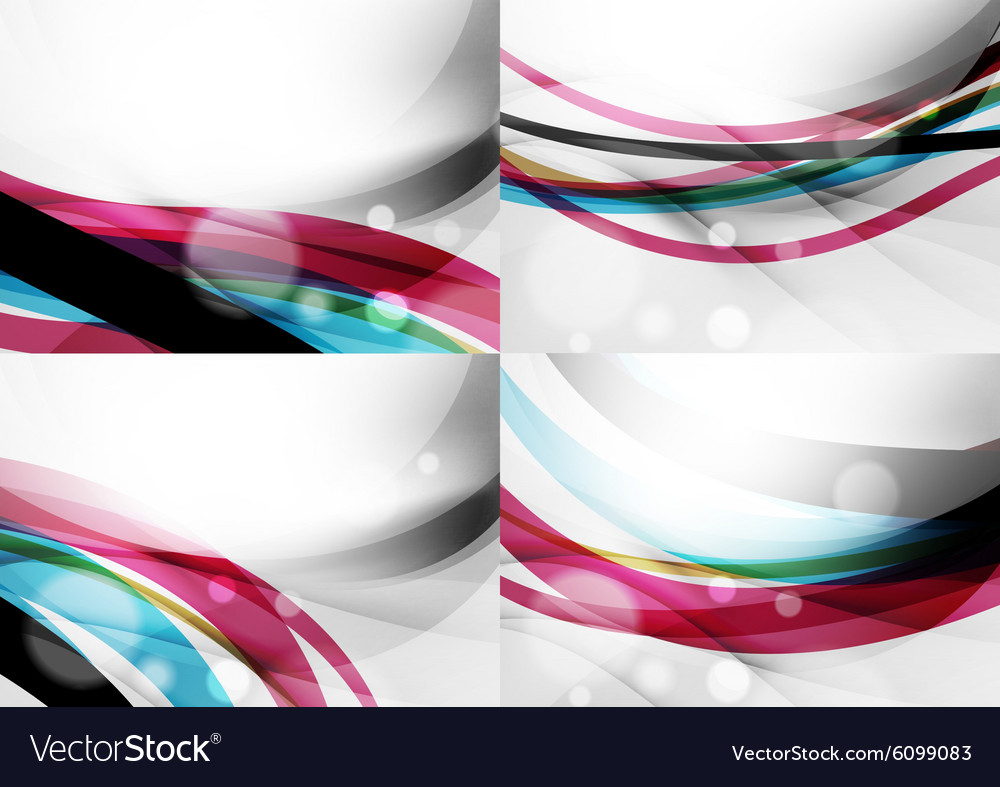 Set abstract backgrounds curve wave lines
