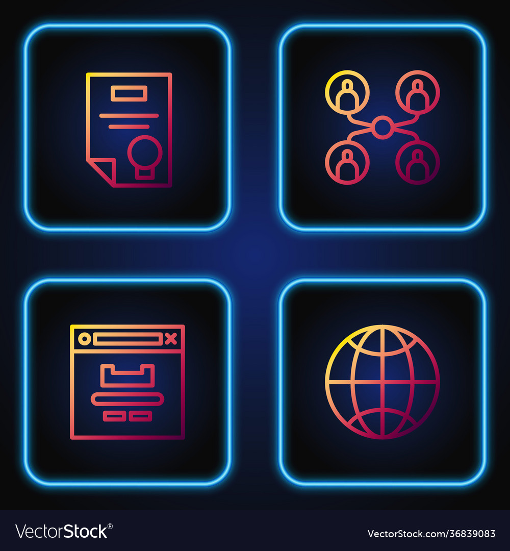 Set line social network browser window vector image Set line social network browser window