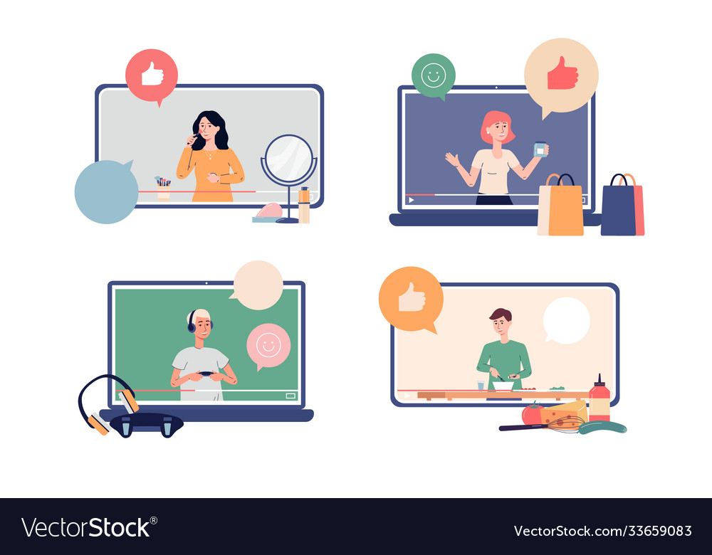 Set screens with online video tutorials flat