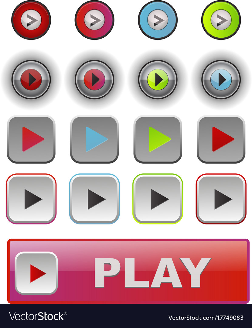 Ui interface button play media internet website