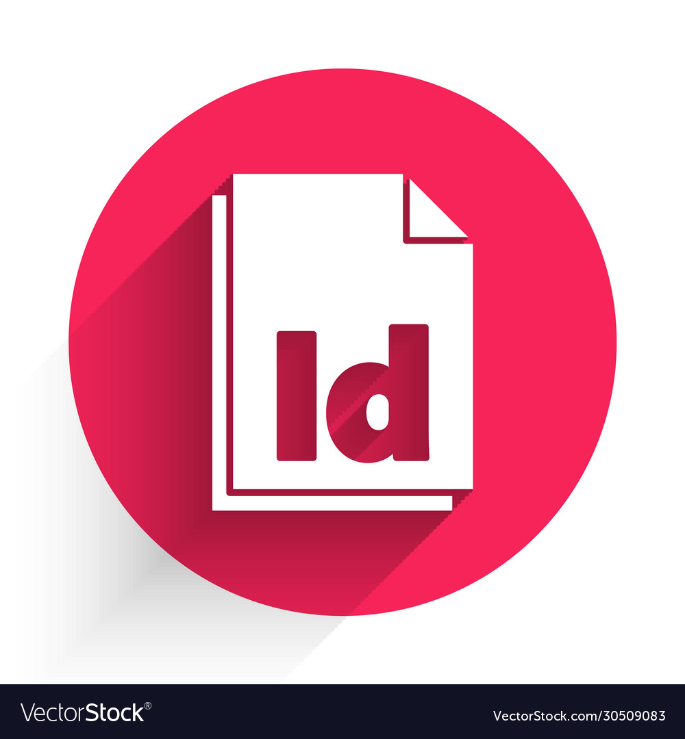 White id file document icon isolated with long vector image White id file document icon isolated with long