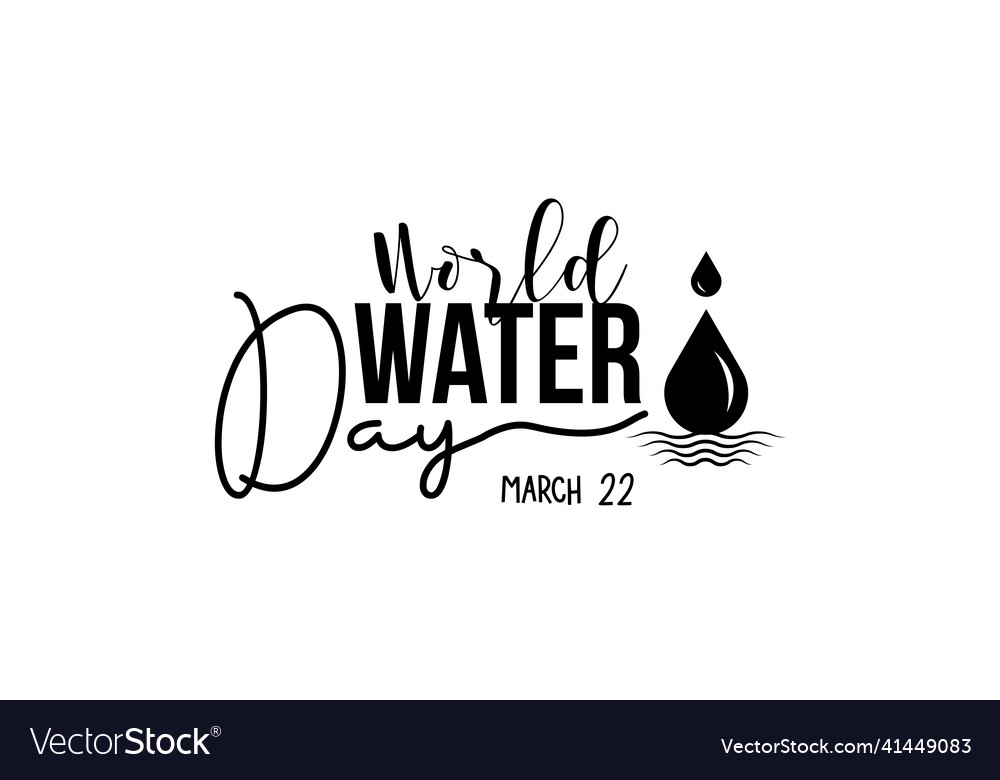 World water day life brush calligraphy