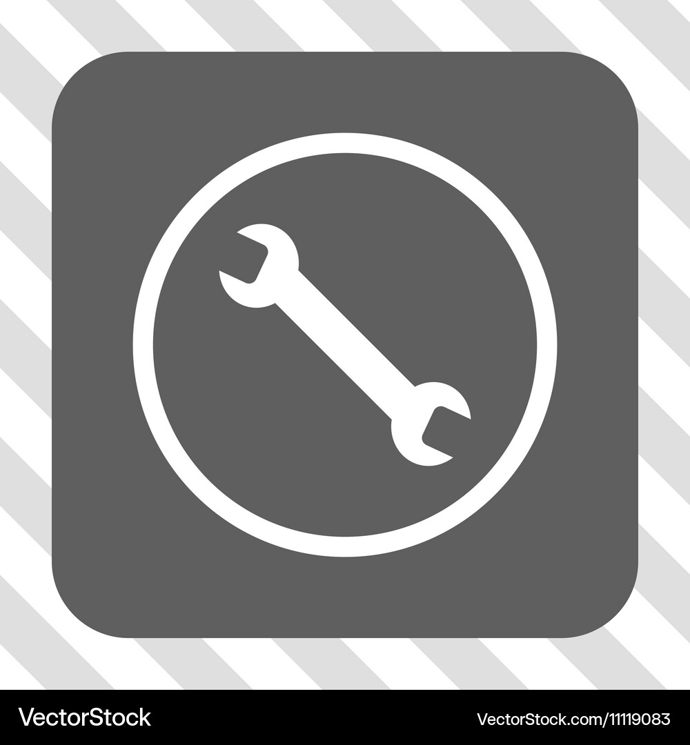 Wrench rounded square button Royalty Free Vector Image